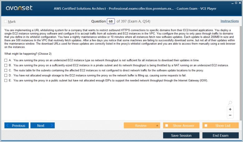 AWS Certified Solutions Architect - Professional Premium VCE Screenshot #4